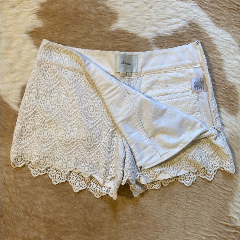 Anthropologie Boho Ivory Lace Shorts